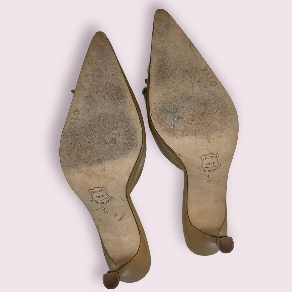 Zalo Pink Floral Camel Leather Mules - Picture 8 of 8